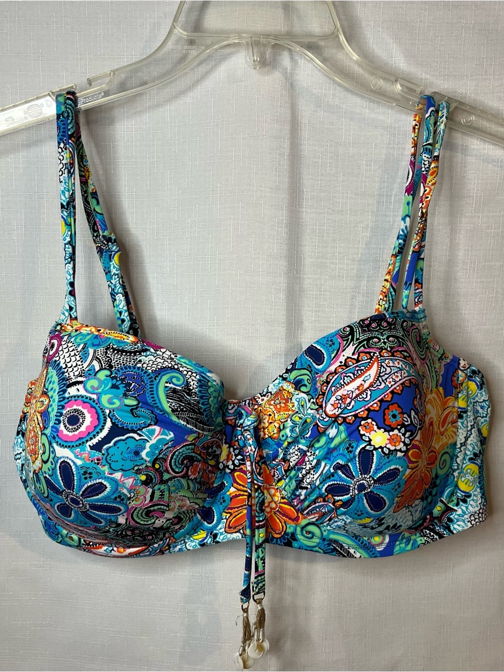 Bleu Rod Beattie Turquoise Multi Floral Push-Up Bikini Top